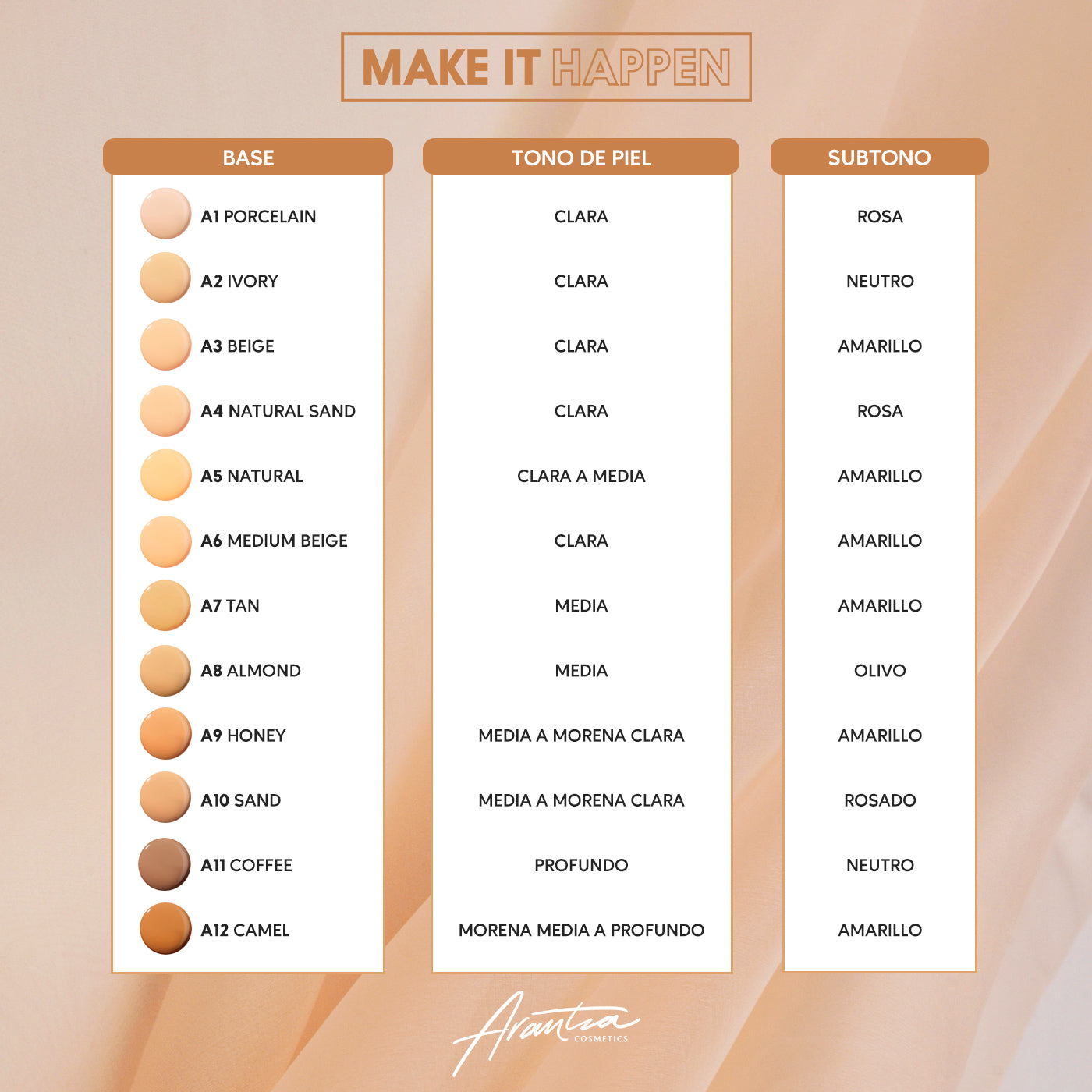 Make It Happen Foundation Arantza Cosmetics