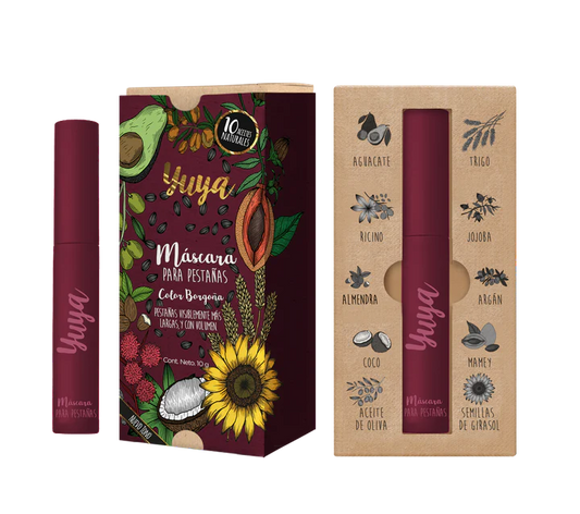 Máscara de Pestañas 10 Aceites Naturales (Color Borgoña) Yuya