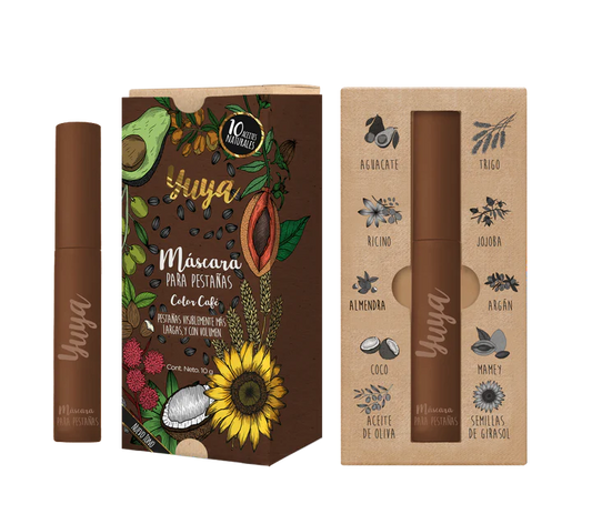 Máscara de Pestañas 10 Aceites Naturales (Color café) Yuya