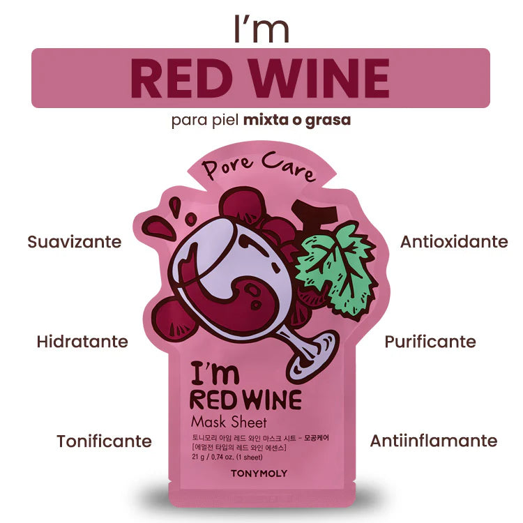 Mascarilla de Vino Tinto - I´m Red Wine Tony Moly