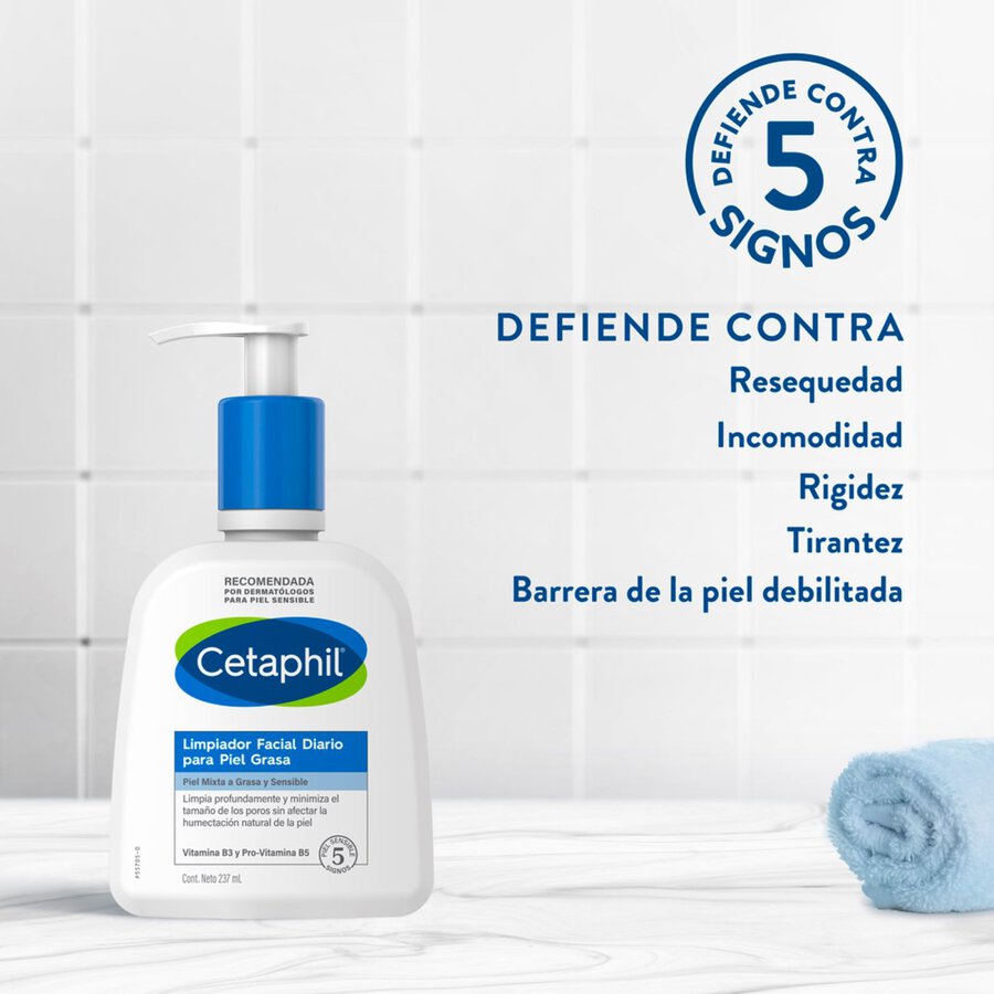 Limpiador Facial Diario Para Piel Grasa (473ml) Cetaphil