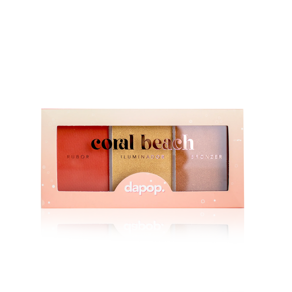 Kit: Iluminador / Rubor / Bronzer Coral Beach Dapop